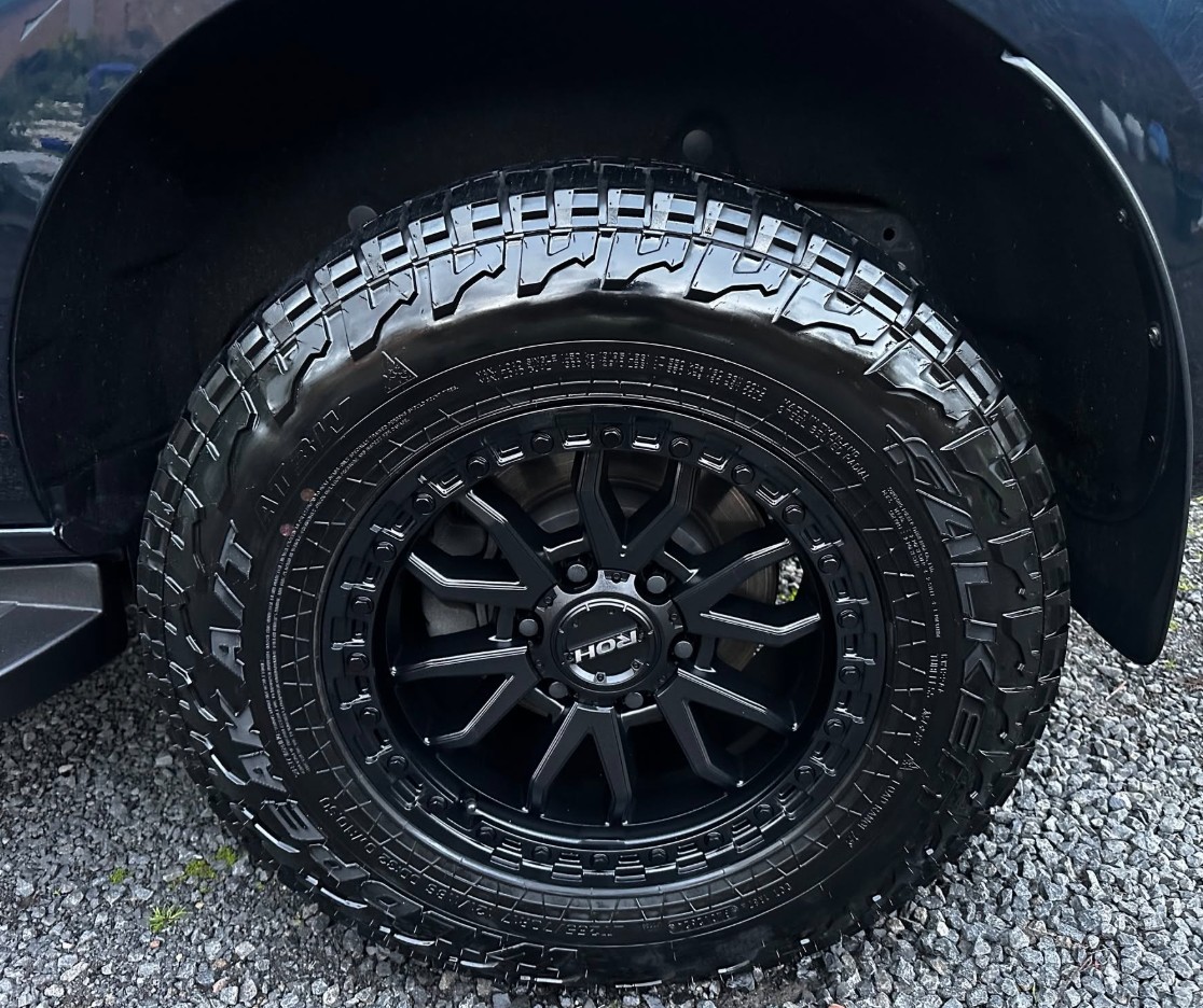 After — Alloy wheel and tyre deep cleaned and dressed