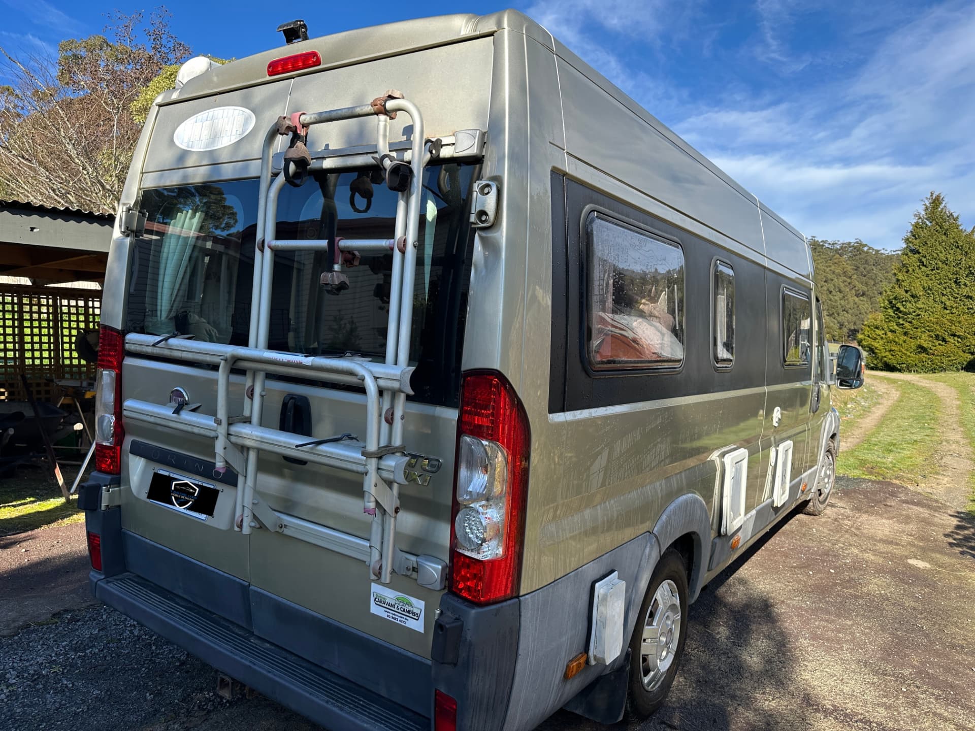 Before — Fiat Ducato motorhome rear trim and panels before and after restoration