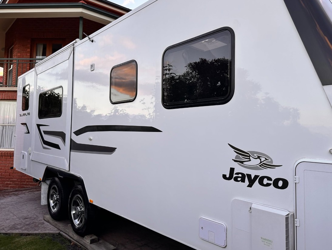Jayco caravan washed and polished on site