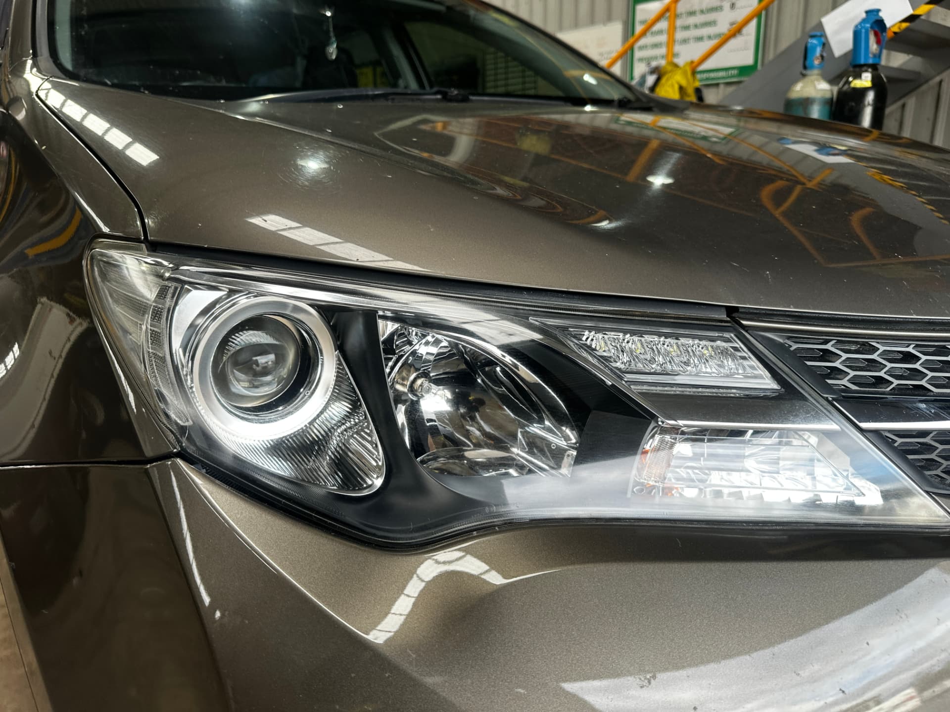 After — Toyota RAV4 headlight before and after restoration